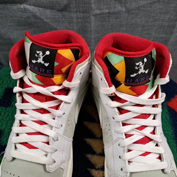 %Nike Air Jordan 1 Retro Mid OG Hare Size 10.5 Bugs Bunny White Red Grey AJ11 main image 14